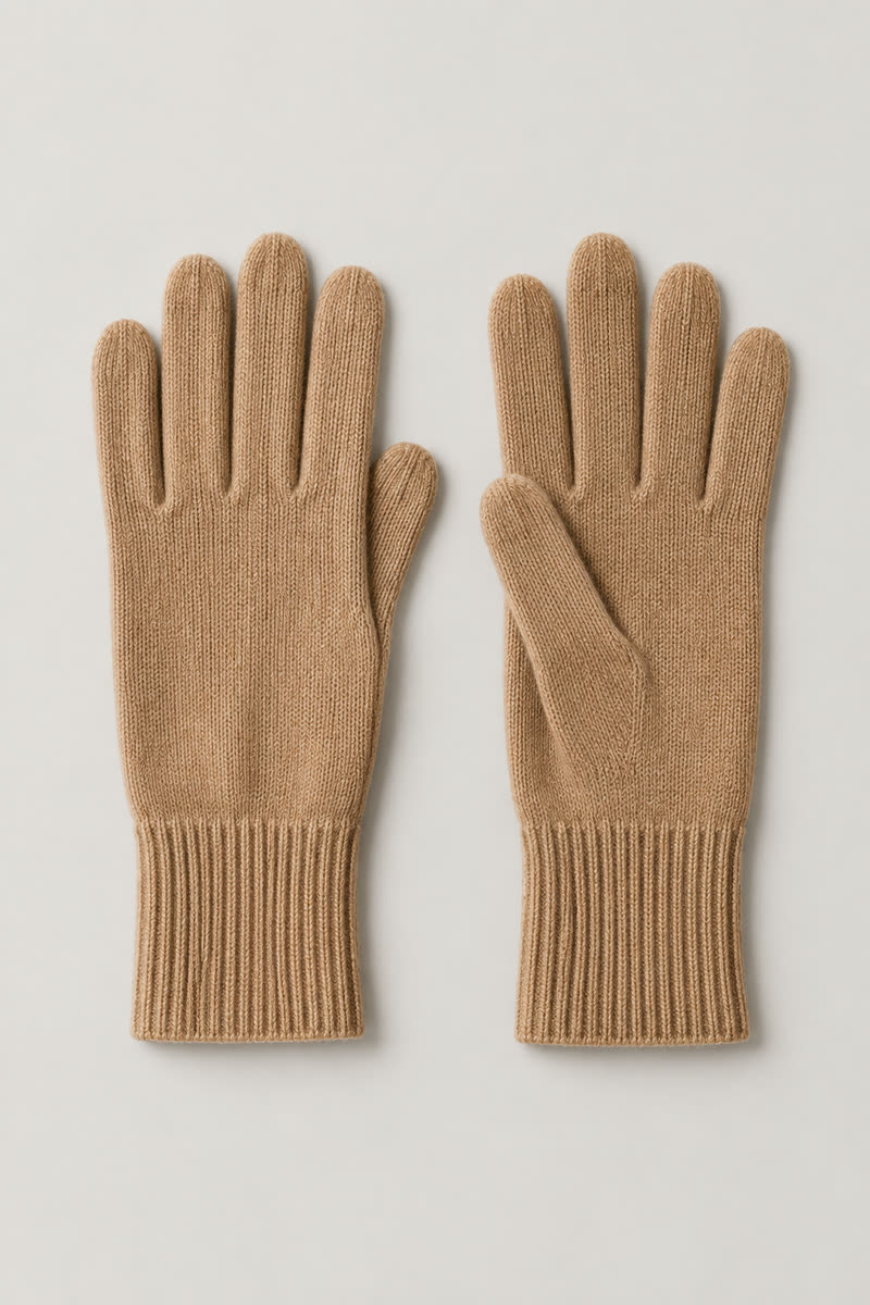 Cashmere-Blend Ribbed Knit Gloves