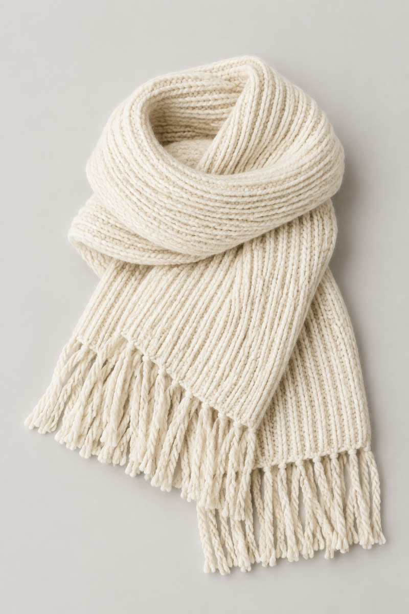 Chunky Ribbed Merino Wool Scarf — view 1 of 3