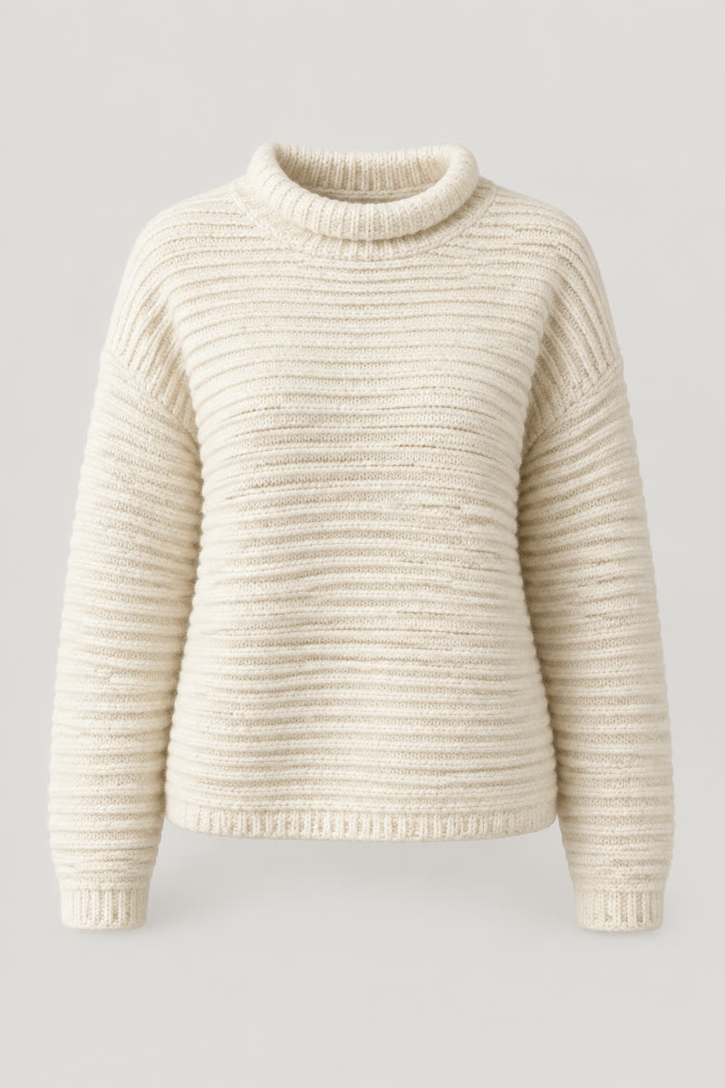 Women's Fisherman Ribbed Sweater - 1