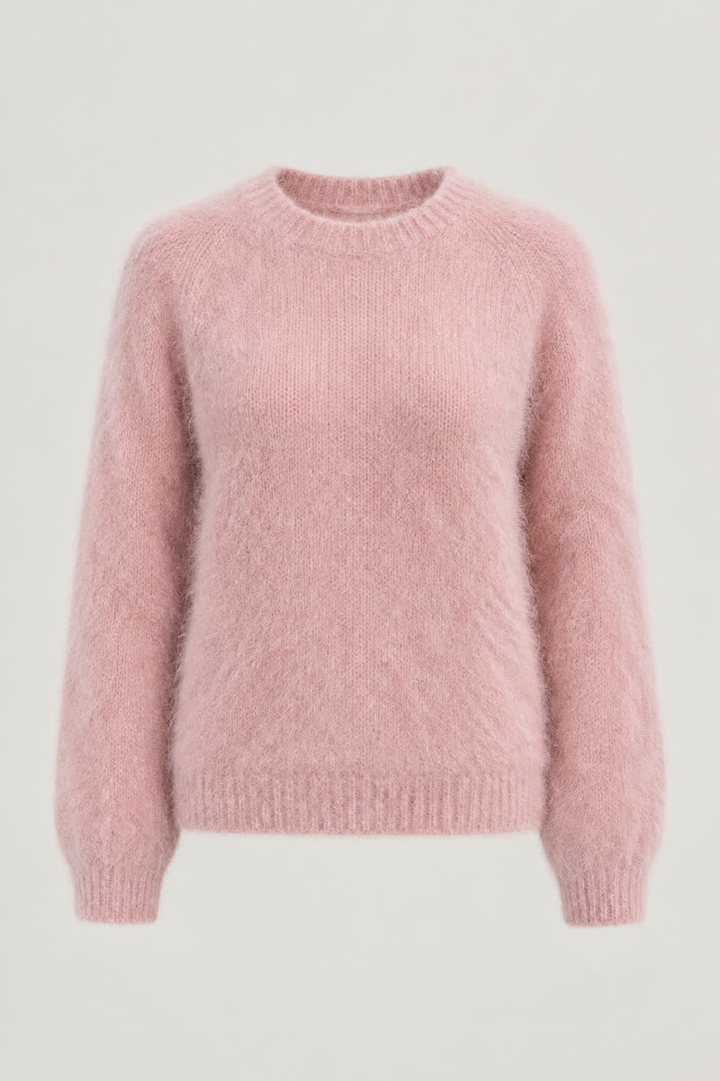 Women's Fuzzy Mohair-Blend Sweater